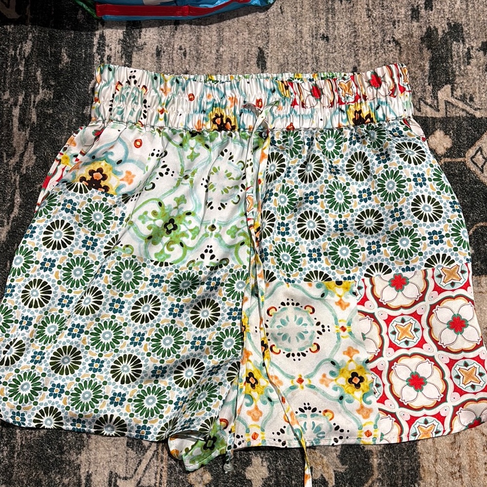 Zara Multicolor Floral and Geometric Shorts